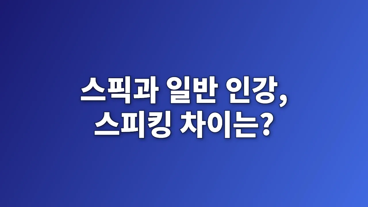 스픽과 일반 인강, 스피킹 차이는?